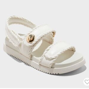 A New Day Chunky Platform Sandals 8.5 Tilly Platform Gold Accent Braided Strap